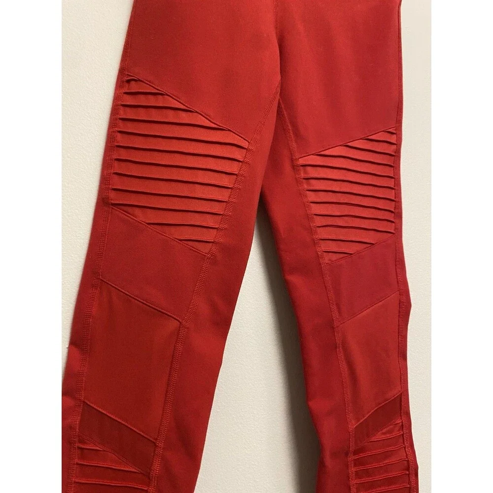 Alo Yoga High-Waist Moto Legging Size XS Cherry Red Athleisure Activewear Gym